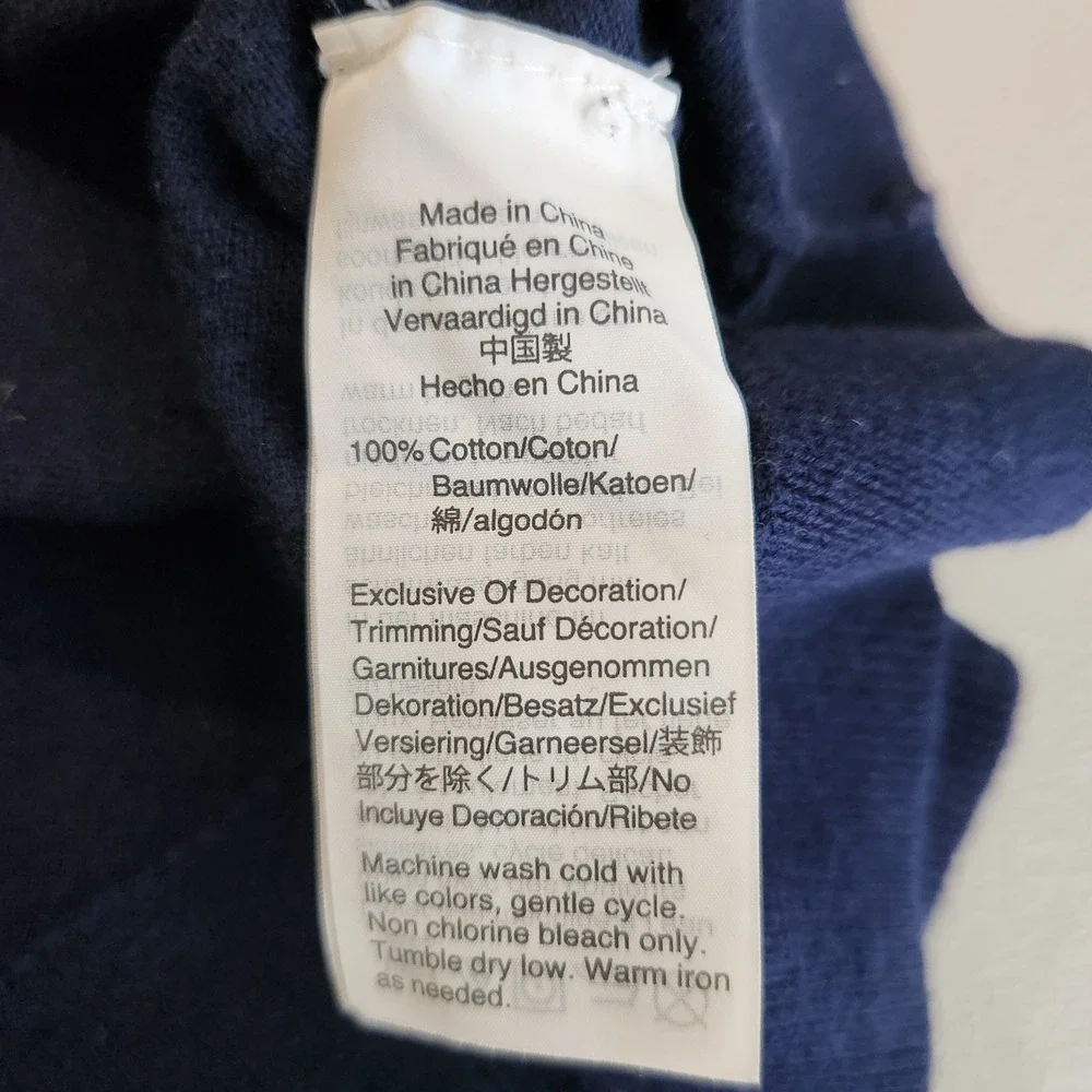 J. Crew Sweater Navy Blue Silver Embroidered‎ Star Celestial Classic Size M